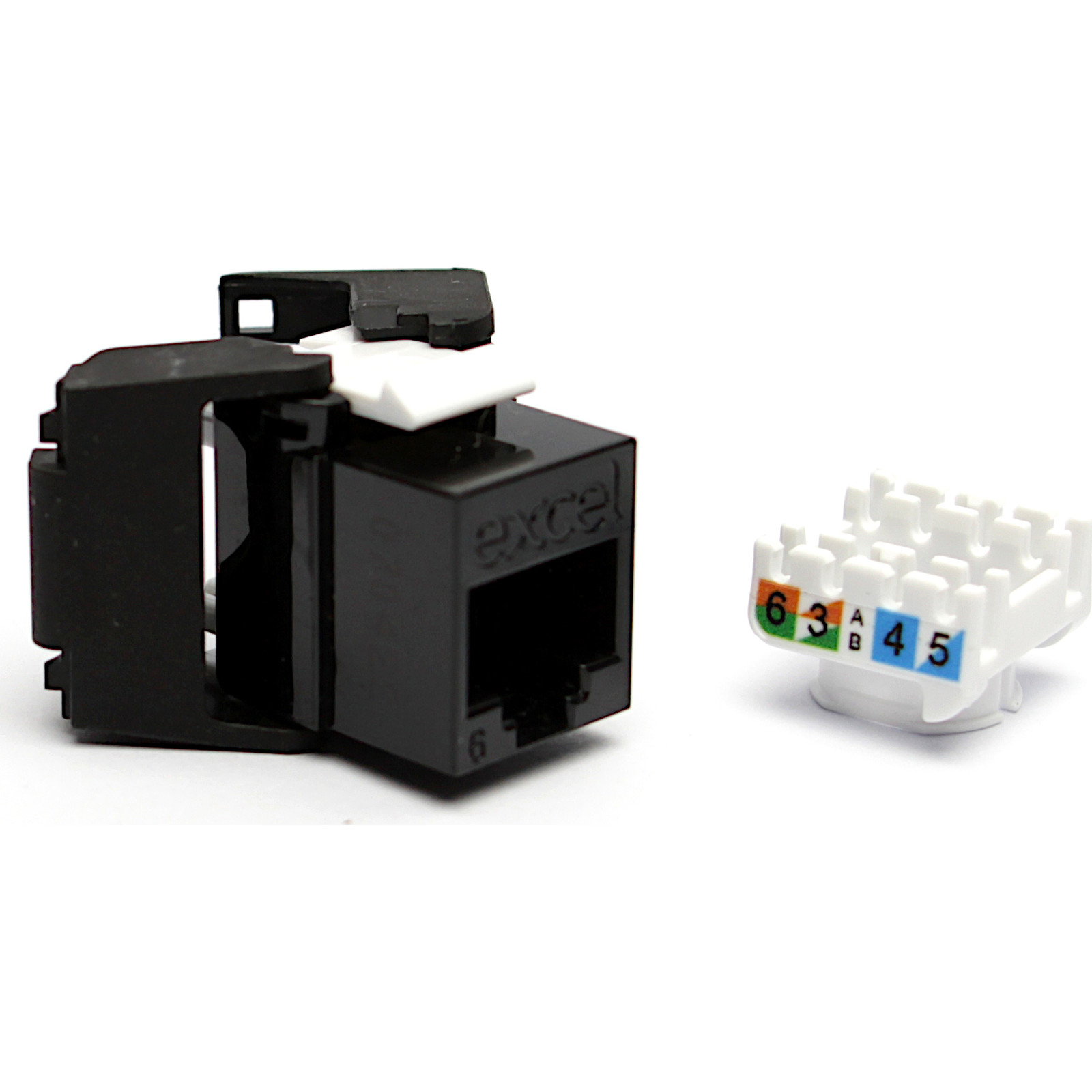 Excel - Cat6 UTP Unscreened Low Profile Keystone Jack Toolless Black